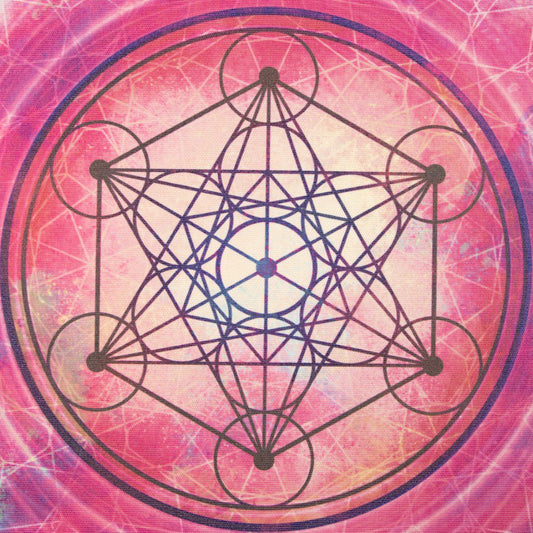 Platno s simbolom svete geometrije - Metatronova kocka