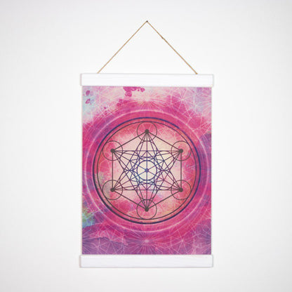 Platno s simbolom svete geometrije - Metatronova kocka