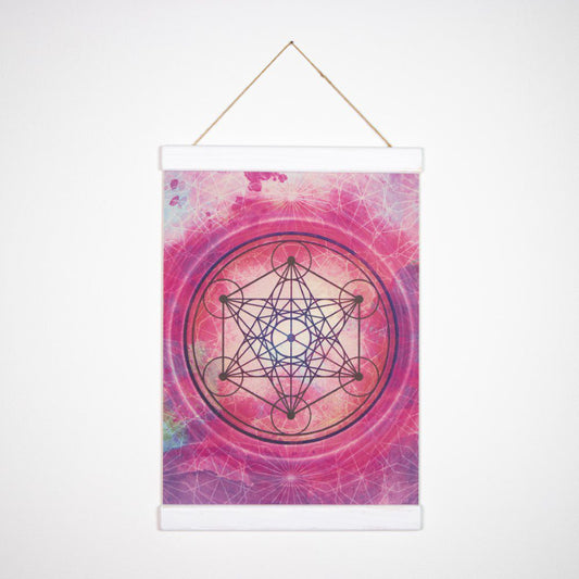 Platno s simbolom svete geometrije - Metatronova kocka