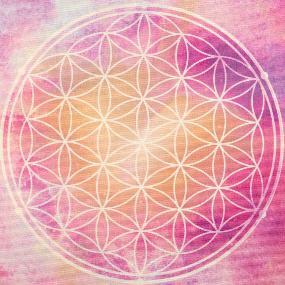 Platno s simbolom svete geometrije - Cvet življenja