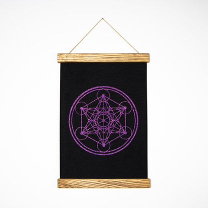 Platno s simbolom svete geometrije - Metatronova kocka